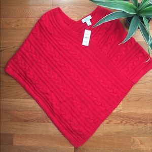 Red Loft Poncho - Never Worn